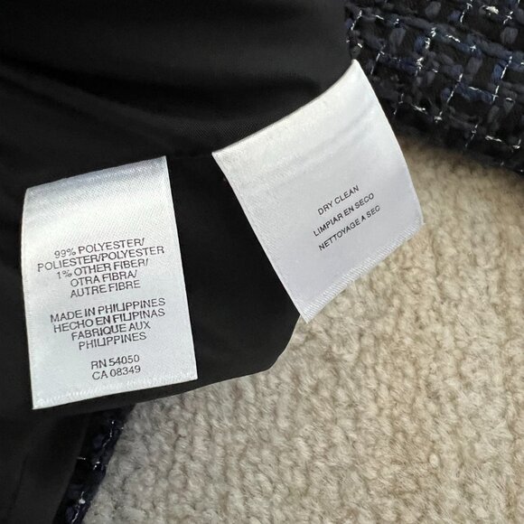 Vintage Jones New York Collection Tweed Blue Cardigan Blazer Jacket 6 - Picture 11 of 11